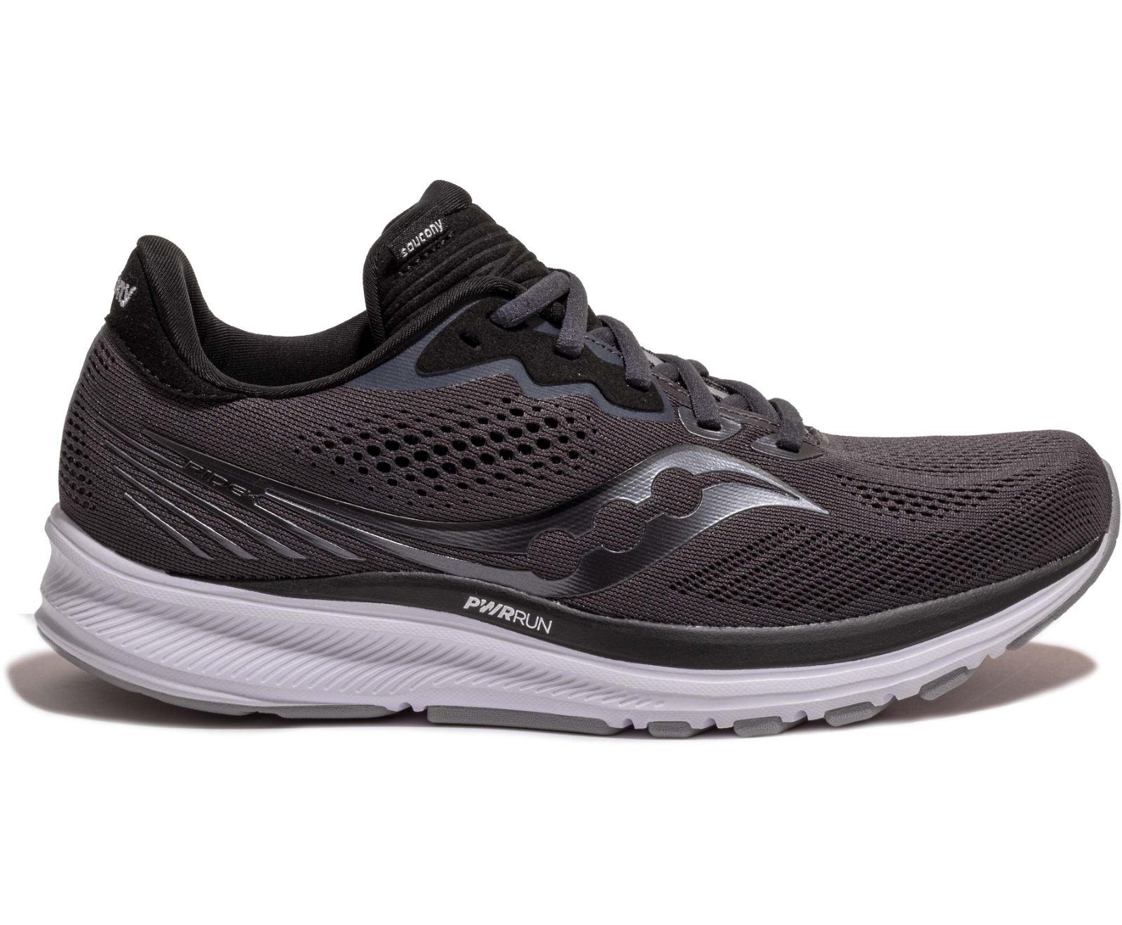 Tenis Para Correr Saucony Ride 14 Anchos Mujer Grises Negros | México 201LISH